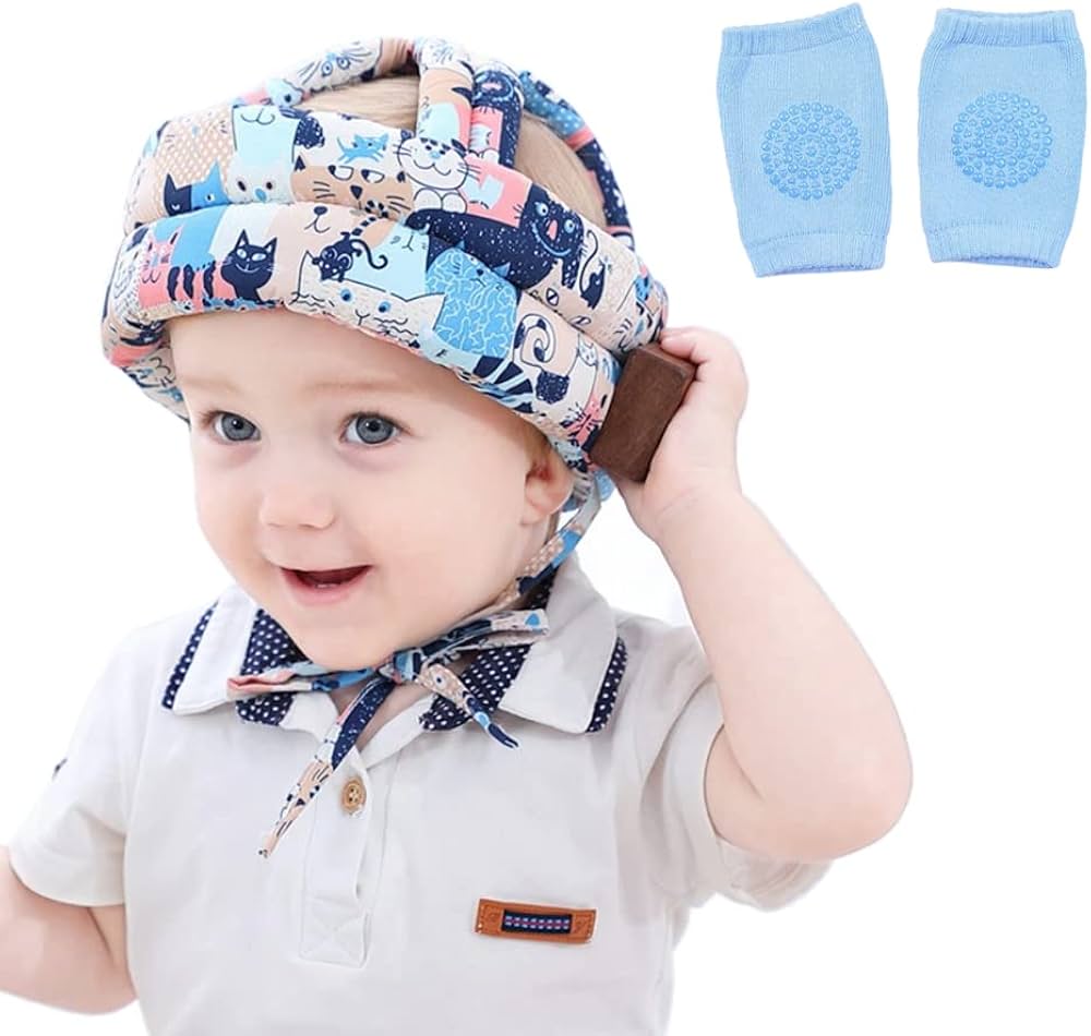 Pack Protection Bébé : 01 casque pour bébé acheté pour 3 genouillères offertes