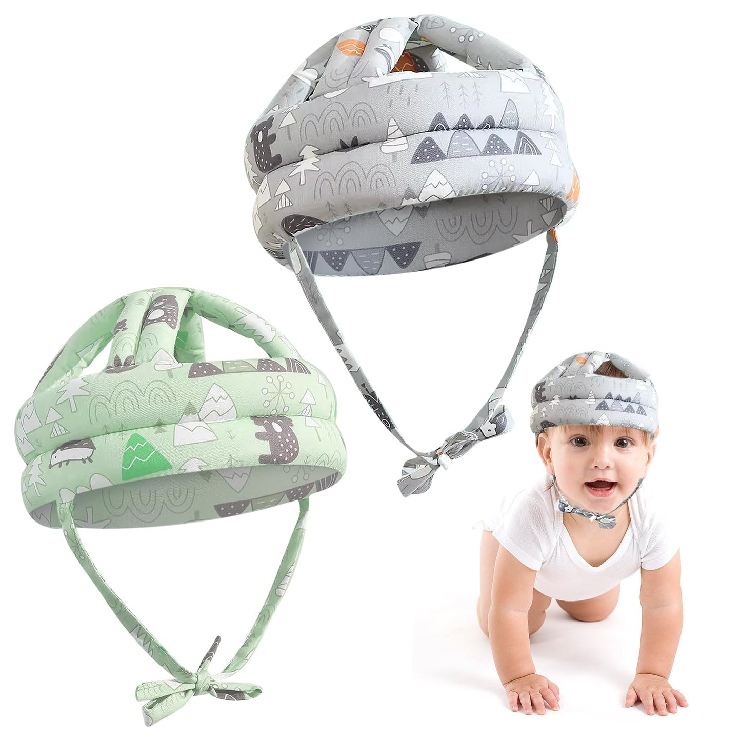 Pack Protection Bébé : 01 casque pour bébé acheté pour 3 genouillères offertes